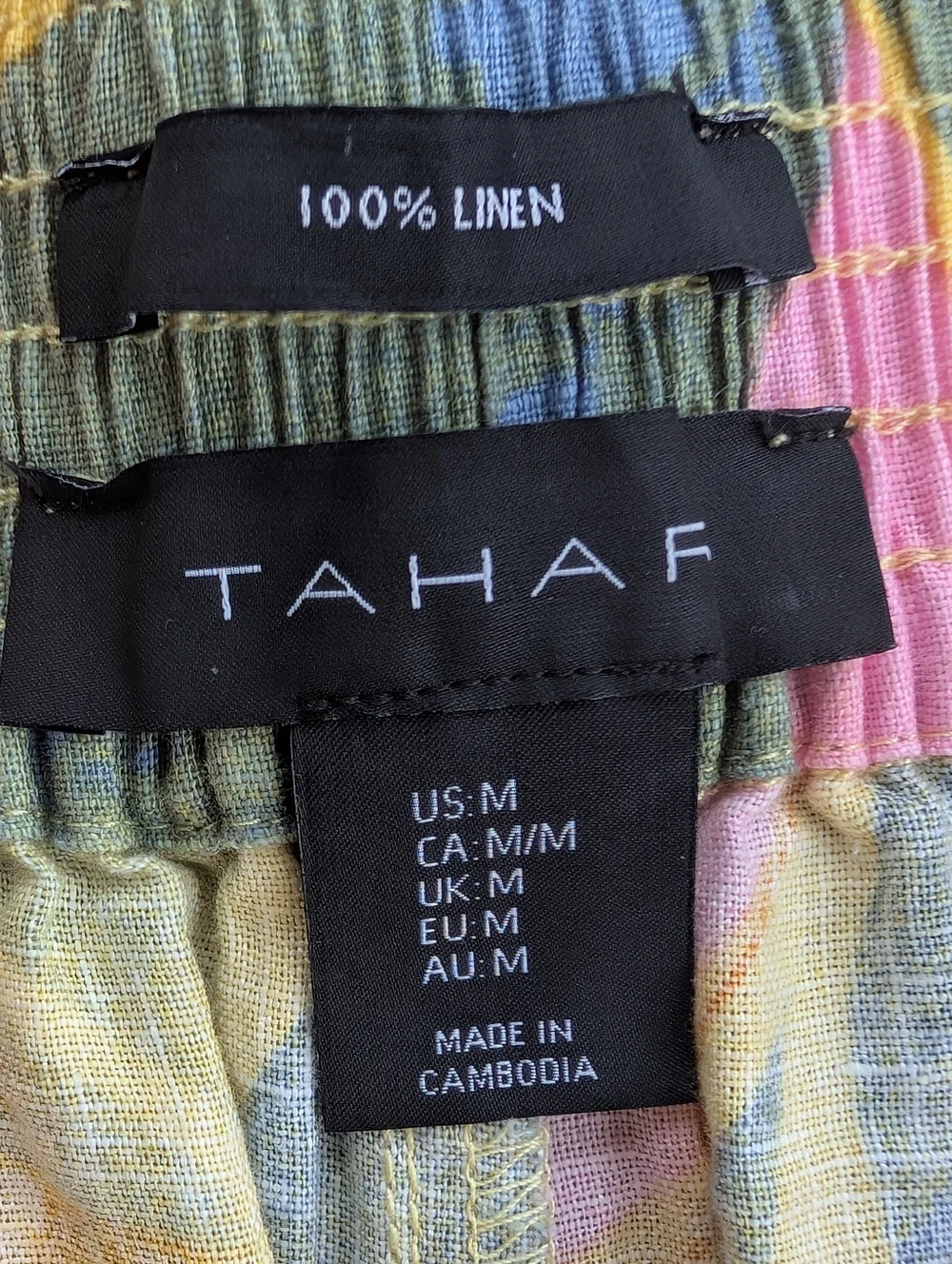 Tahari Linen Floral Pants - Picture 2 of 5